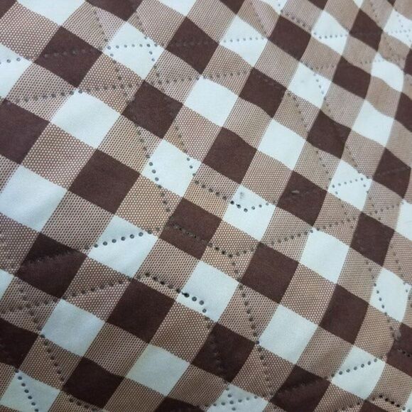 Dog Bed Pad Mat Protector Brown & White Checkered Reversible 30' x 70" Long - Picture 5 of 6